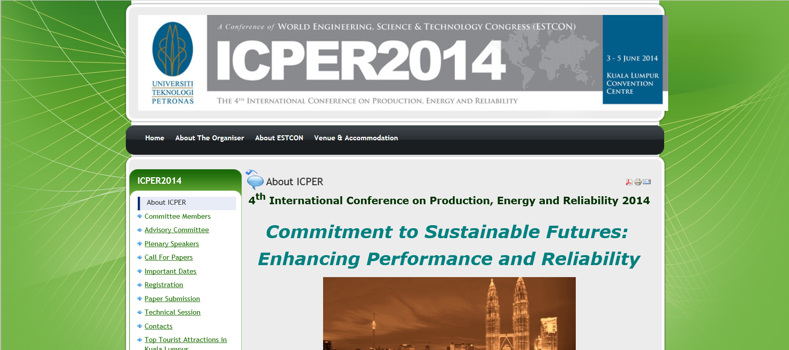 ICPER 2014 webiste